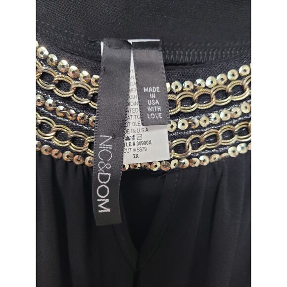 Nic & Dom Long Black Sequined Sleeveless Maxi Dress Plus Size 2x - Picture 4 of 8